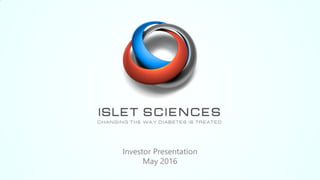 Investor Presentation
May 2016
 