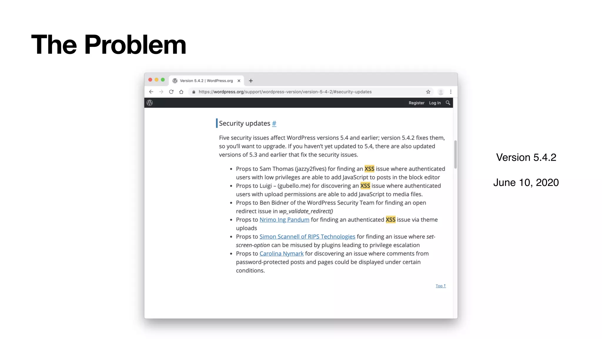 The Problem
Version 5.4.2
June 10, 2020
 