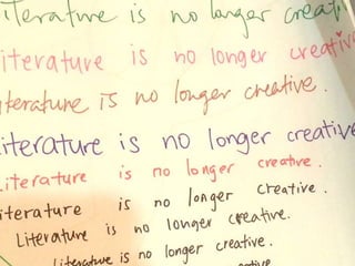 Is literature really such a creative subject