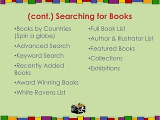 (cont.) Searching for Books
 