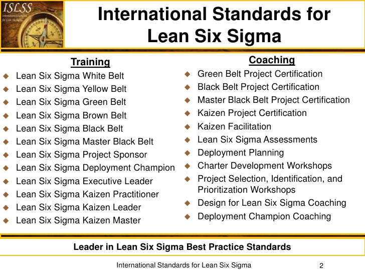 International Standards for Lean Six Sigma Offerings