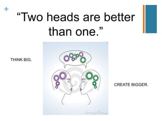 “Two heads are better than one.”THINK BIG.CREATE BIGGER.