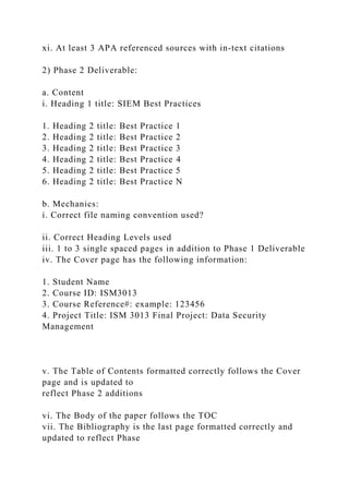 ISM3013 Final Project Assignment Project Assignment .docx
