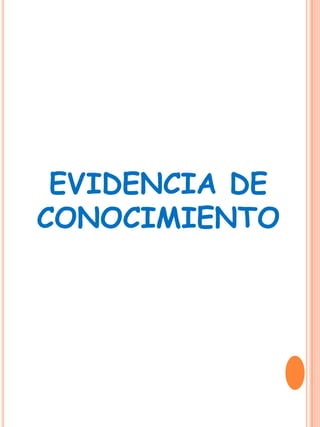 EVIDENCIA DE
CONOCIMIENTO
