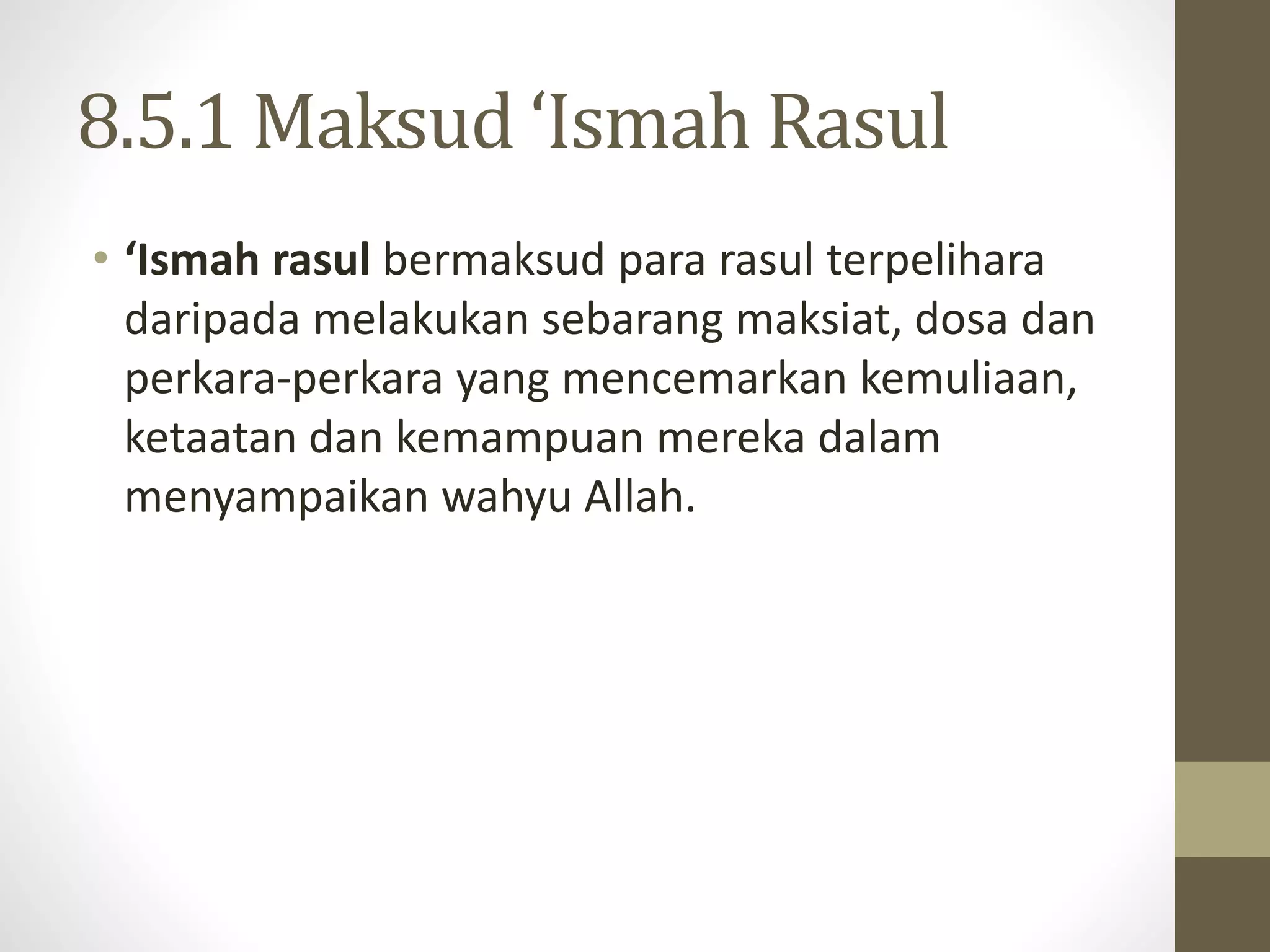 [PENDIDIKAN ISLAM] Ismah Rasul | PPTX
