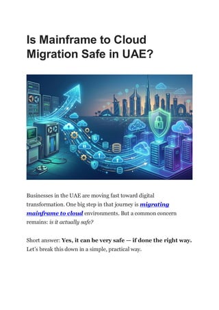 Is Mainframe to Cloud Migration Safe in UAE.pdf