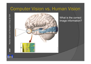 Computer Vision vs. Human Vision 
Machine Vision and Perception MVP Group @ TUM 
What is the correct 
Image information? 
 
