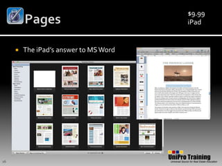     PagesThe iPad’s answer to MS Word$9.99iPad26