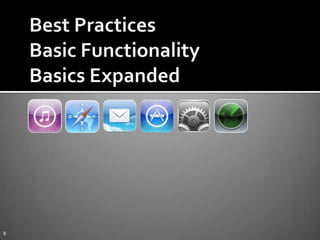 Best PracticesBasic FunctionalityBasics Expanded8