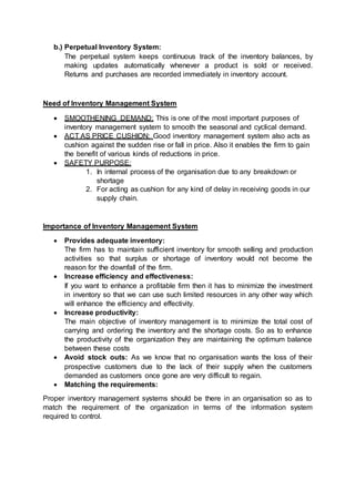 Inventory Management system at big bazaar | DOCX
