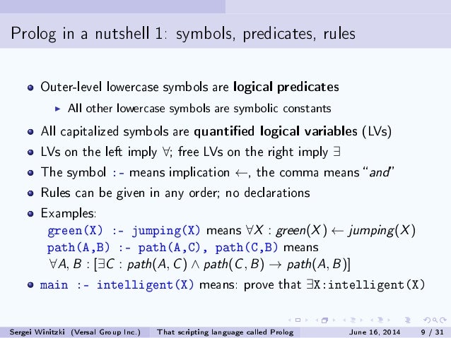 "That scripting language called Prolog"
