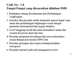 Ism code reminder lesson
