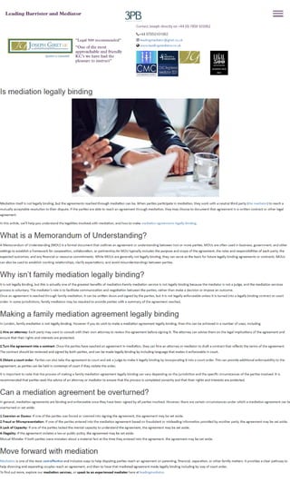 is mediation legally binding - leadingmediator | PDF