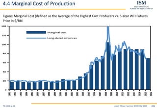 Levent Yilmaz I Summer 2019 I ISM 2019 202
4.4 Marginal Cost of Production
Figure: Marginal Cost (defined as the Average of the Highest Cost Producers vs. 5-Year WTI Futures
Price in $/Bbl
Till, 2018, p.13
 