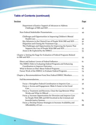  
iii   
Table of Contents (continued)
Section  Page 
Department of Justice: Support of Advances to Address 
Challenges of...