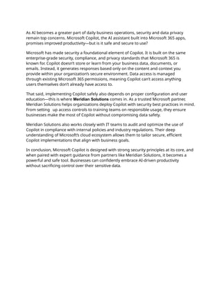 IS MICROSOFT COPILOT SAFE R MICROSOFT visual data 7