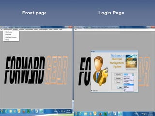 Front page Login Page 
 