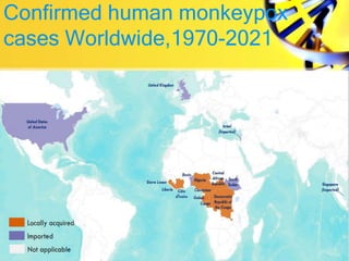Confirmed human monkeypox
cases Worldwide,1970-2021
 