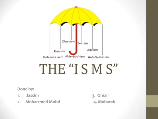 THE “I S M S”
Done by:
1. Jassim          3. Omar
2. Mohammed Mohd    4. Mubarak
 