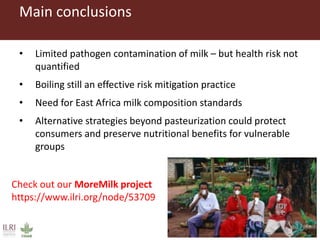 Is my milk safe? Quality and safety of the milk consumed in low-income households in Nairobi