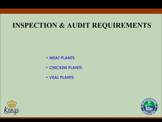 INSPECTION & AUDIT REQUIREMENTS MEAT PLANTS CHICKEN PLANTS VEAL PLANTS 