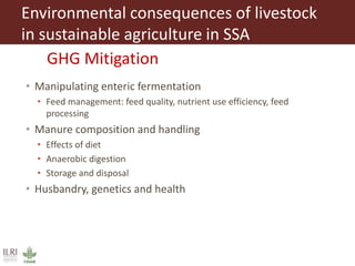 Role of herbivores in sustainable agriculture in sub-Saharan Africa