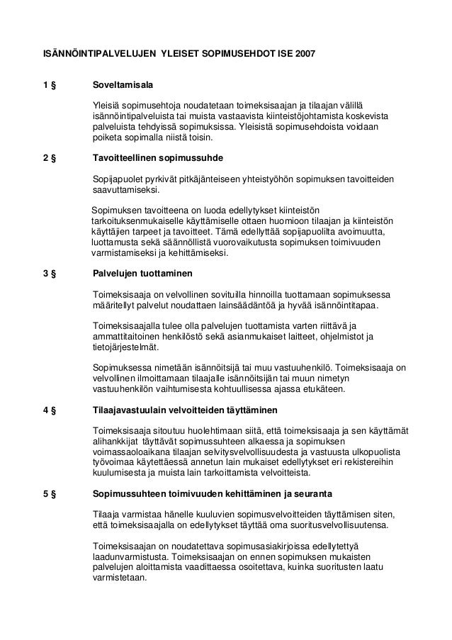 Yleiset sopimusehdot