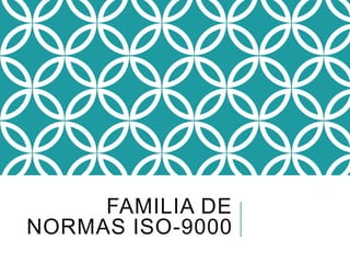 FAMILIA DE
NORMAS ISO-9000
 