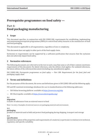 ISO 22002-4:2025 - Prerequisite Programmes for Food Packaging ...