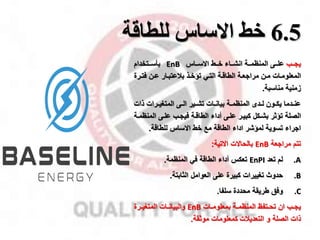 6.5
‫خط‬
‫االساس‬
‫للطاقة‬
‫ممب‬‫م‬‫يا‬
‫ممة‬‫م‬‫المنظم‬ ‫ممى‬‫م‬‫عل‬
‫ممال‬‫م‬‫االس‬ ‫ممط‬‫م‬‫خ‬ ‫مماء‬‫م‬‫انش‬
EnB
‫ممتخدام‬‫م‬‫بأس‬
‫مة‬‫م‬‫مرااع‬ ‫من‬‫م‬‫م‬ ‫مات‬‫م‬‫المعلوم‬
‫مر‬‫م‬‫فت‬ ‫من‬‫م‬‫ع‬ ‫مار‬‫م‬‫بقعتب‬ ‫مذ‬‫م‬‫تاخ‬ ‫مي‬‫م‬‫الت‬ ‫مة‬‫م‬‫الطاق‬
‫ة‬
‫مناسبة‬ ‫زمنية‬
.
‫ذات‬ ‫مرات‬‫م‬‫المتغي‬ ‫مى‬‫م‬‫ال‬ ‫مير‬‫م‬‫تش‬ ‫مات‬‫م‬‫بيان‬ ‫مة‬‫م‬‫المنظم‬ ‫مدى‬‫م‬‫ل‬ ‫مون‬‫م‬‫يك‬ ‫مدما‬‫م‬‫عن‬
‫الصلة‬
‫بشمكل‬ ‫تاثر‬
‫الم‬ ‫علمى‬ ‫فيامب‬ ‫الطاقمة‬ ‫أداء‬ ‫علمى‬ ‫كبيمر‬
‫نظممة‬
‫للطاقة‬ ‫االسال‬ ‫خط‬ ‫مخ‬ ‫الطاقة‬ ‫اداء‬ ‫لماشر‬ ‫تسوية‬ ‫ااراء‬
.
‫تتم‬
‫مرااعة‬
EnB
‫االتية‬ ‫بالحاالت‬
:
.A
‫لم‬
‫تعد‬
EnPI
‫تعكل‬
‫المنظمة‬ ‫في‬ ‫الطاقة‬ ‫أداء‬
.
.B
‫تغييرات‬ ‫حدوث‬
‫العوامل‬ ‫على‬ ‫كبيرة‬
‫الثابتة‬
.
.C
‫وفق‬
‫محددة‬ ‫طريقة‬
‫سلفا‬
.
‫مب‬‫م‬‫يا‬
‫مات‬‫م‬‫بمعلوم‬ ‫مة‬‫م‬‫المنظم‬ ‫متفظ‬‫م‬‫تح‬ ‫ان‬
EnB
‫مات‬‫م‬‫والبيان‬
‫مرة‬‫م‬‫المتغي‬
‫الصلة‬ ‫ذات‬
‫و‬
‫التعديقت‬
‫موثقة‬ ‫كمعلومات‬
.
 