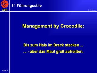 Management by Crocodile: Bis zum Hals im Dreck stecken ... ... - aber das Maul groß aufreißen. 