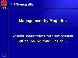 Management by Magerite: Entscheidungsfindung nach dem System: Soll ich - Soll ich nicht - Soll ich - ... 