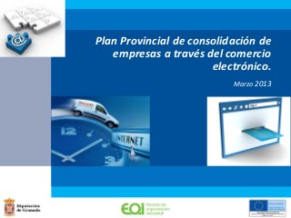 Plan Provincial de consolidación de
empresas a través del comercio
electrónico.
Marzo 2013
 