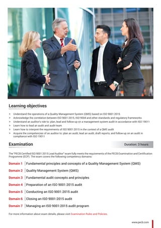 Learning objectives
hh Understand the operations of a Quality Management System (QMS) based on ISO 9001:2015
hh Acknowledg...