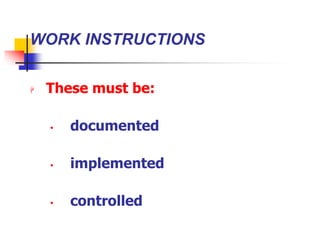 Work Must Include Iso training material for auditing for companies | PPTX