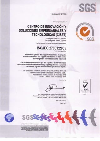 CISET - Certificacion ISO 27001