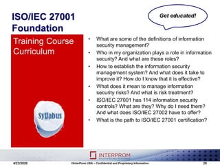 Iso iec 27001 foundation training course by interprom | PPTX