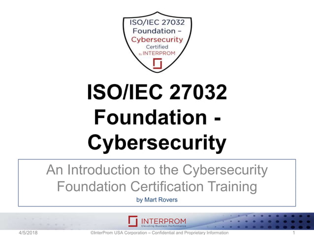 Iso iec 27032 foundation - cybersecurity training course | PPT