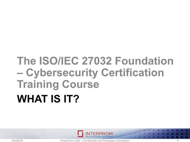Iso iec 27032 foundation - cybersecurity training course | PPT