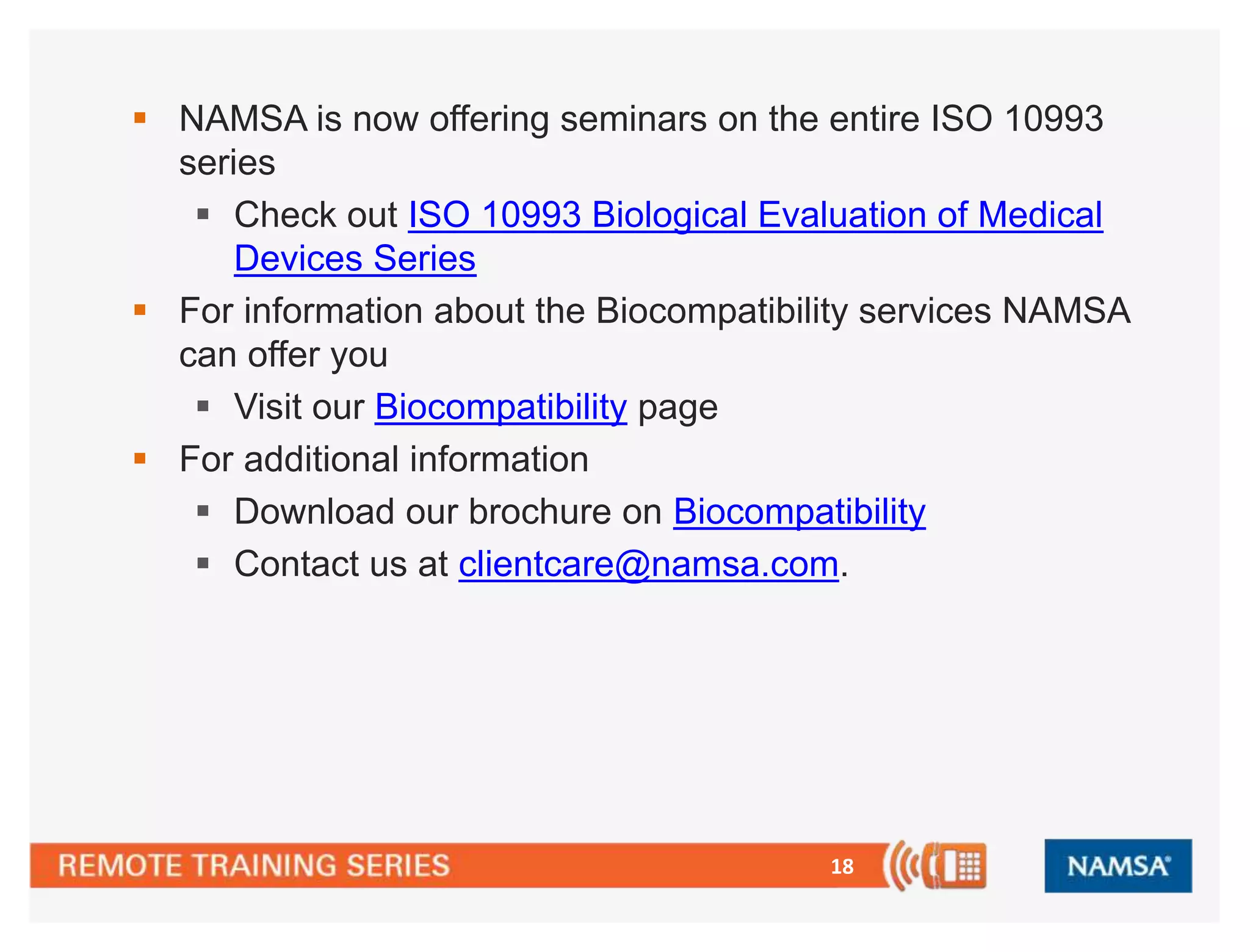 ISO 10993 Biological Evaluation of Medical Devices Update | PPTX