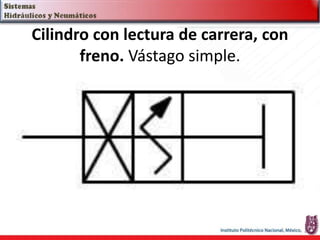 Cilindro con lectura de carrera, con
freno. Vástago simple.
 