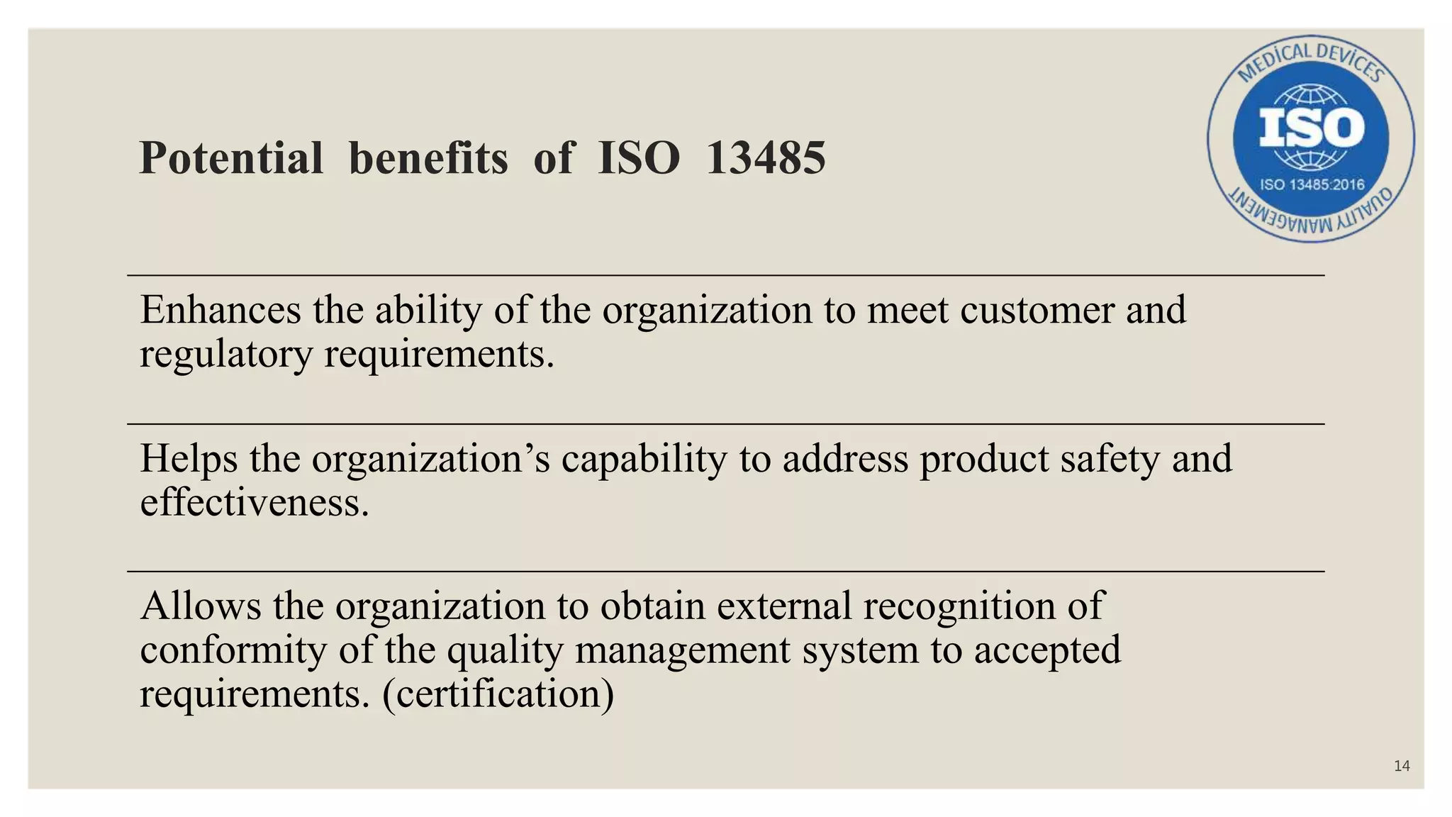 ISO 13485: Quality Management System for Medical Device | PPTX