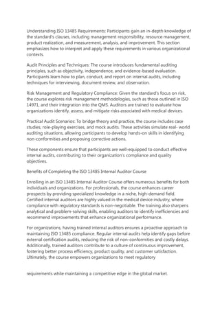 ISO 13485 Internal Auditor Training | IAS | PPT