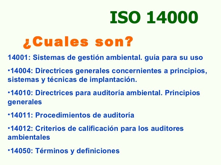 ISO 14000 Y MEDIO AMBIENTE