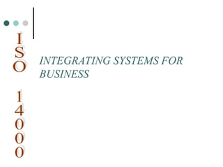 INTEGRATING SYSTEMS FOR
BUSINESS
 