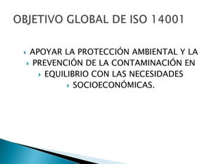 APOYAR LA PROTECCIÓN AMBIENTAL Y LA
 PREVENCIÓN DE LA CONTAMINACIÓN EN
    EQUILIBRIO CON LAS NECESIDADES
           SOCIOECONÓMICAS.
 