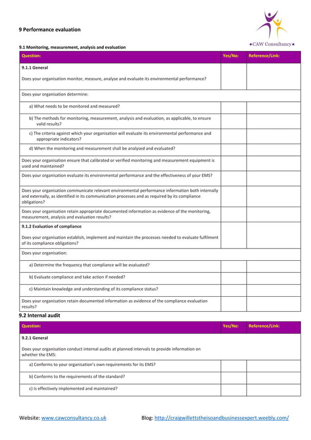 Iso 140012015 Checklist PDF