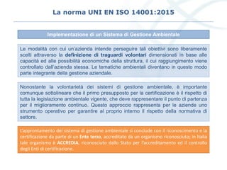 I Sistemi di Gestione Ambientale e la normativa volontaria di ...