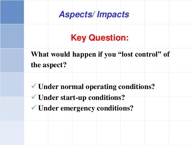 Iso 14001 Significant Aspects