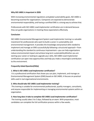 Ems Guide.pdf ISO 14001 Lead Implementer Training: Certification & EMS Guide | PDF